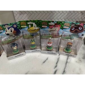 Lot of  4 Amiibo Figure Animal Crossing Nintendo - Brand New Sealed In Box